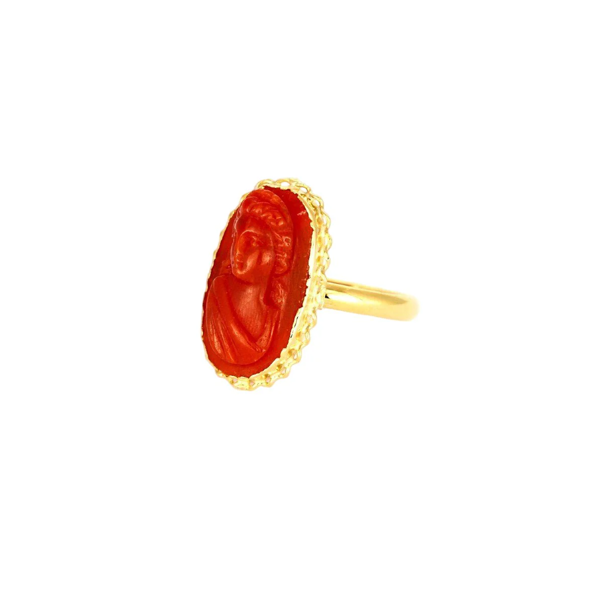 Bague en or jaune et corail - Image 2
