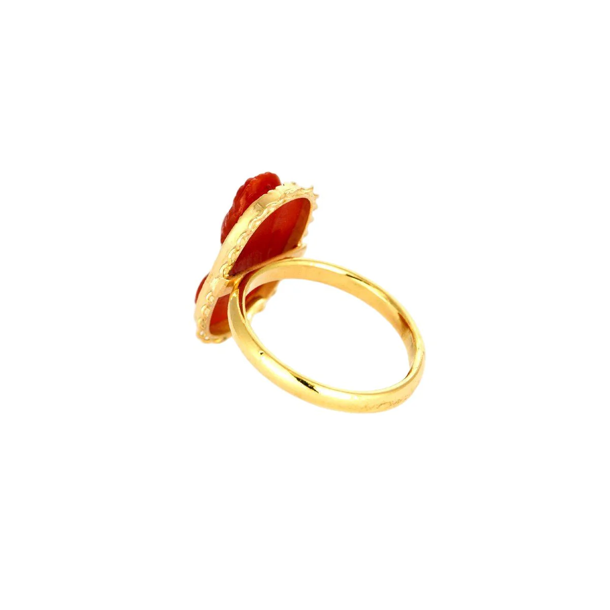 Bague en or jaune et corail - Image 4