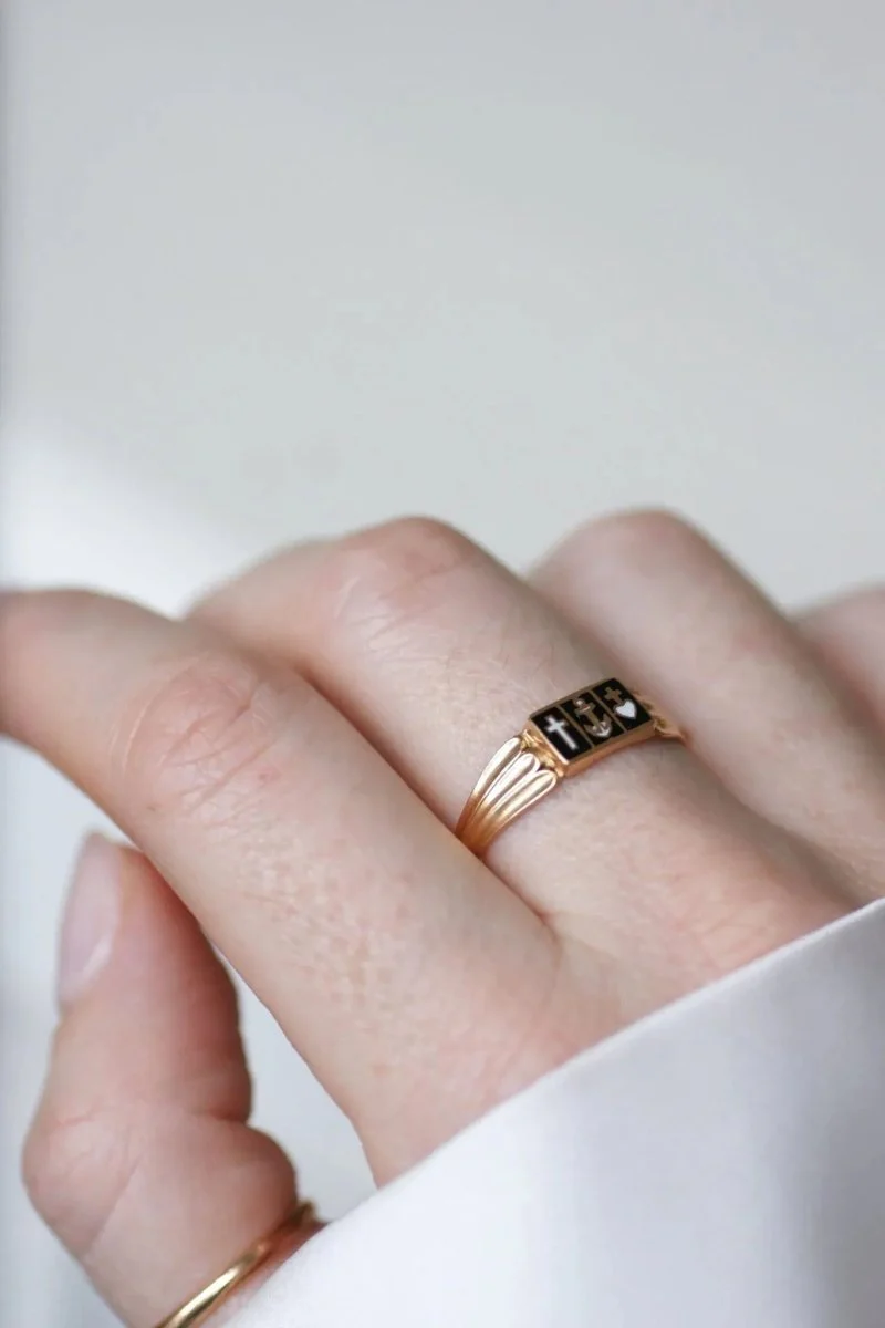 Bague Capelet régionale or et émail - Image 2