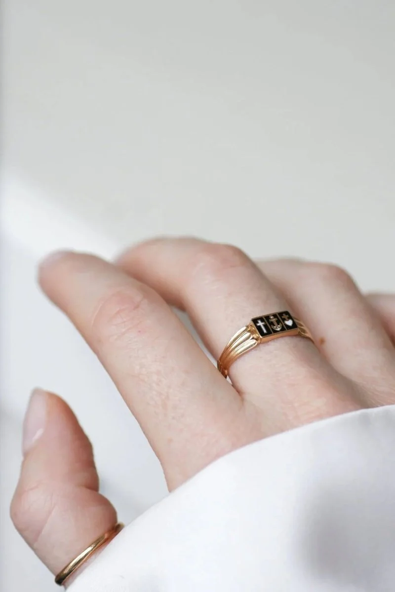 Bague Capelet régionale or et émail - Image 4