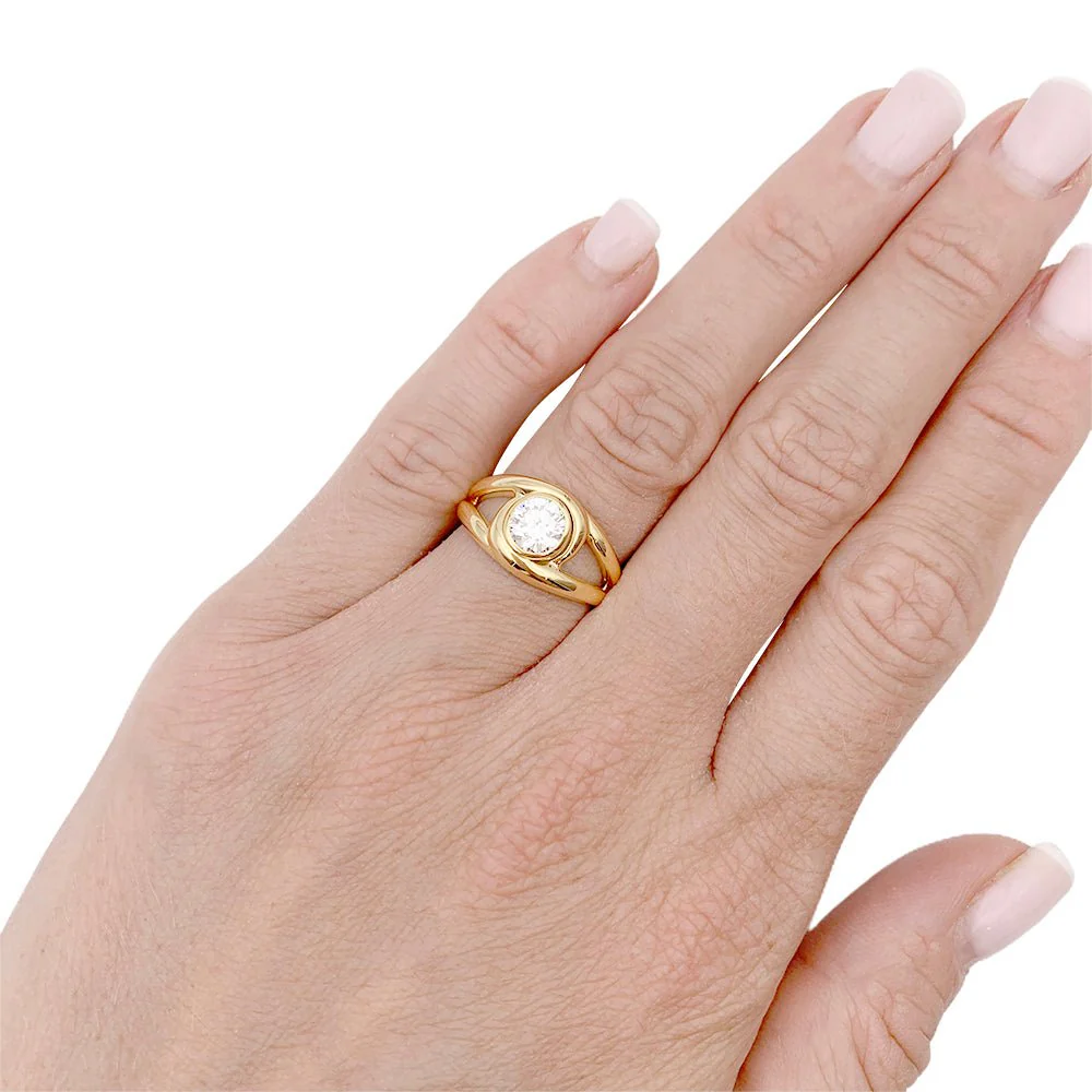 Bague CARTIER "Astragale", or jaune et diamant. - Image 5