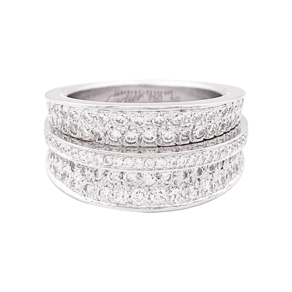 Bague CARTIER "Barrette" en or blanc et diamants