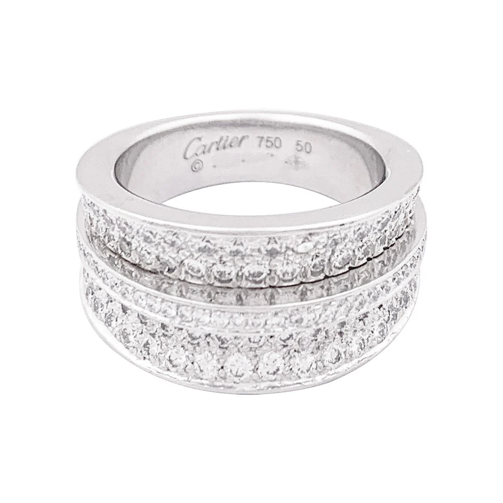 Bague CARTIER "Barrette" en or blanc et diamants - Image 3