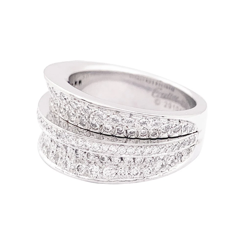 Bague CARTIER "Barrette" en or blanc et diamants - Image 5
