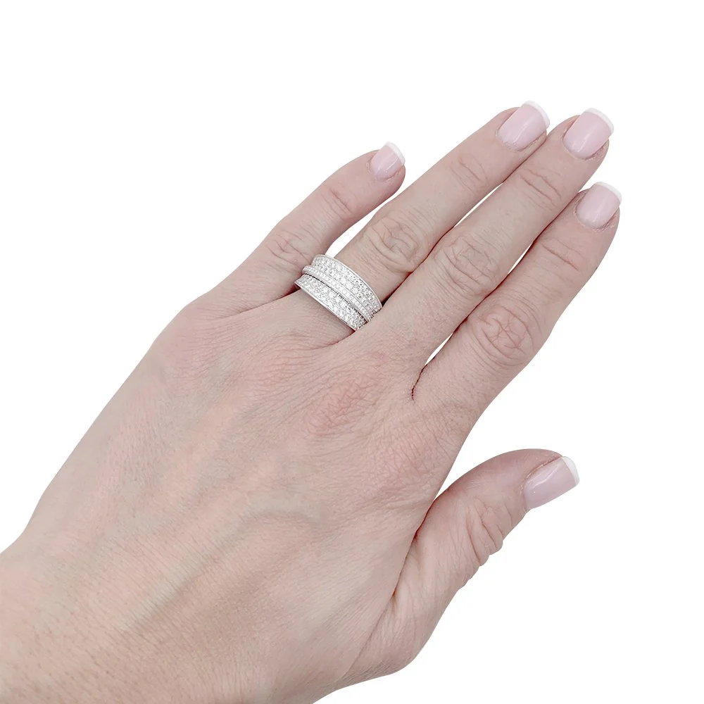 Bague CARTIER "Barrette" en or blanc et diamants - Image 7