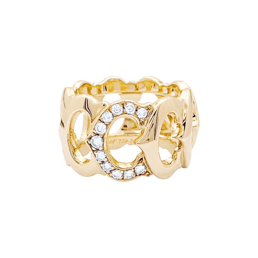 Bague Bandeau CARTIER "C de Cartier" en or jaune et diamants