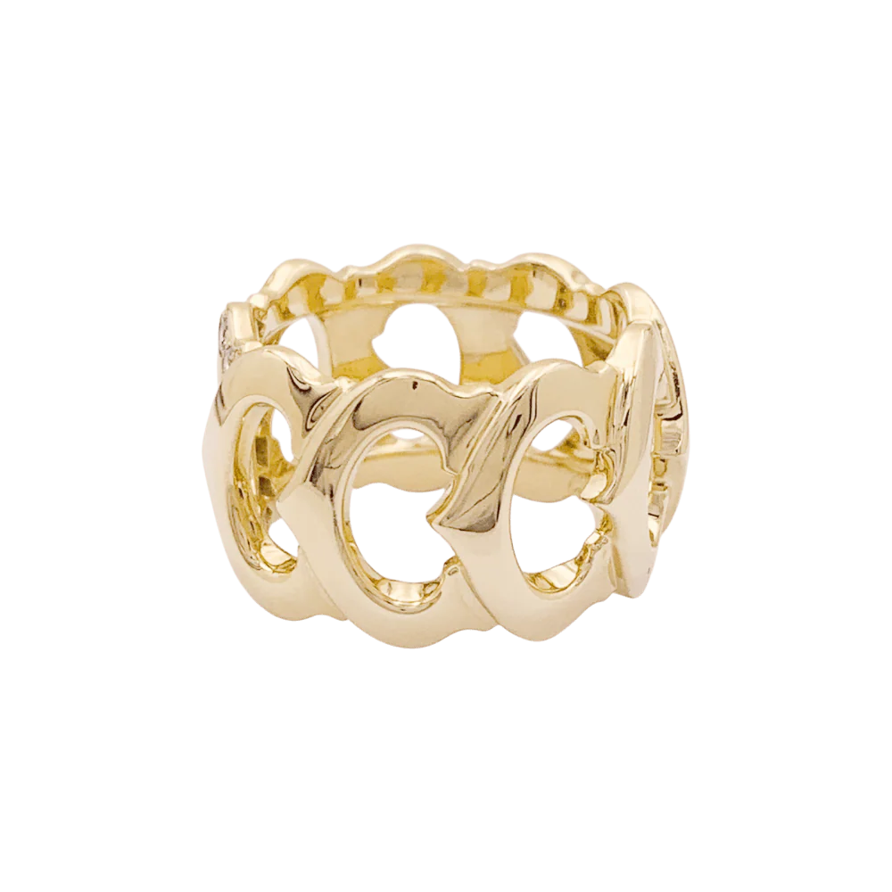 Bague Bandeau CARTIER "C de Cartier" en or jaune et diamants - Image 3