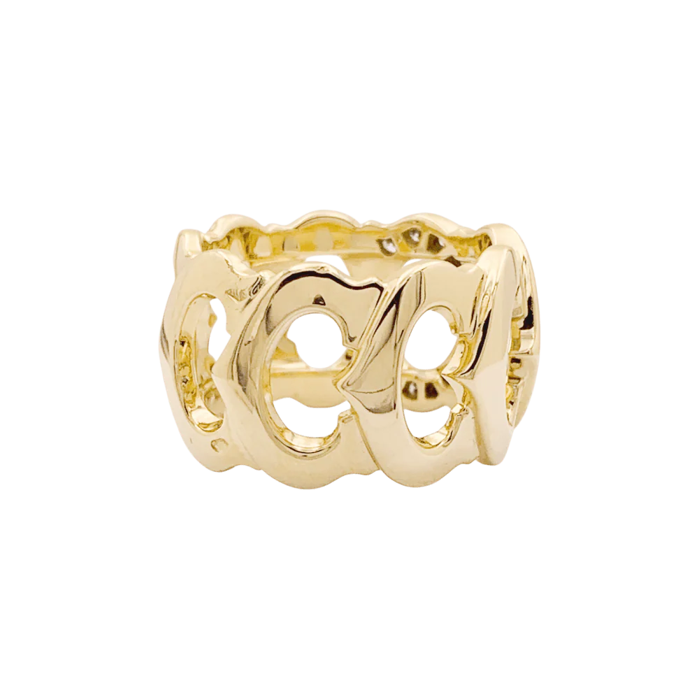 Bague Bandeau CARTIER "C de Cartier" en or jaune et diamants - Image 4