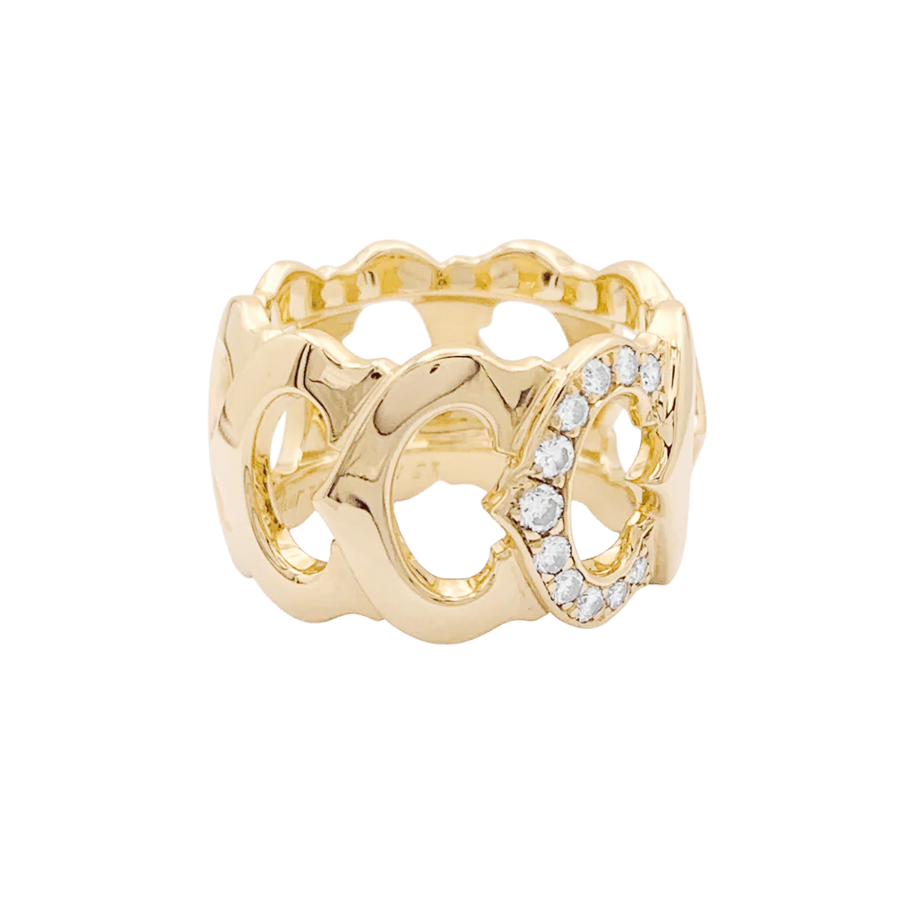 Bague Bandeau CARTIER "C de Cartier" en or jaune et diamants - Image 5