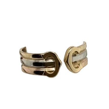 Bague CARTIER "CC" en or blanc, or jaune et or rose - Image 3
