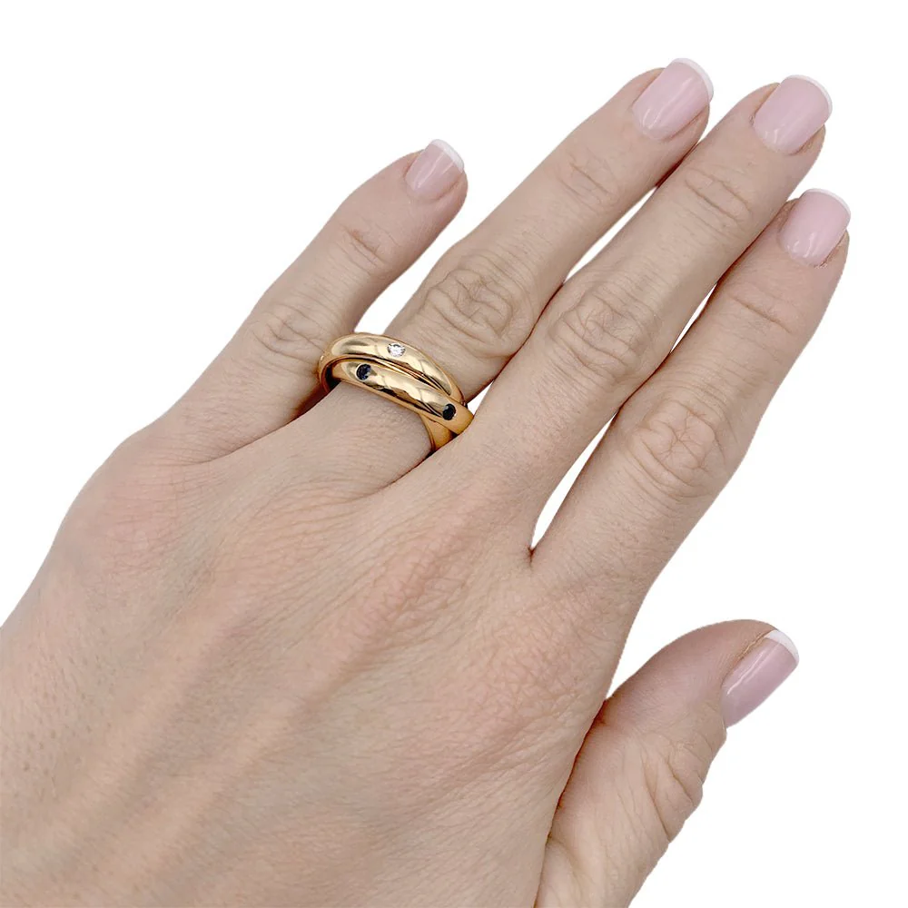 Bague CARTIER"Constellation"en  or jaune saphirs, rubis et diamants - Image 2