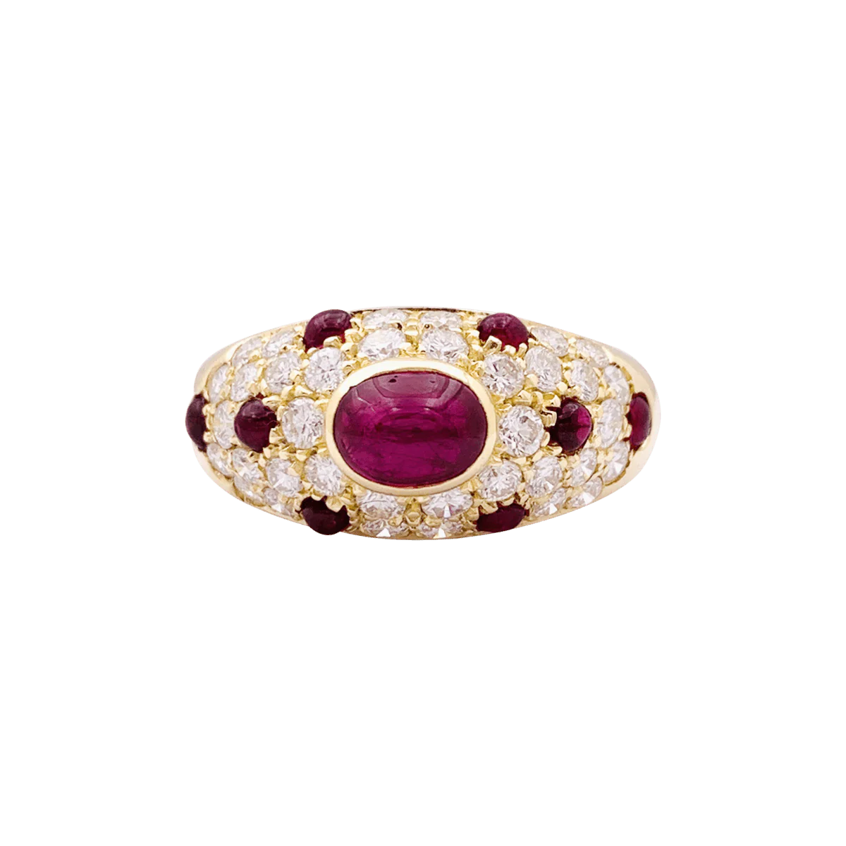 Bague CARTIER "Corinthe" en or jaune, rubis et diamants