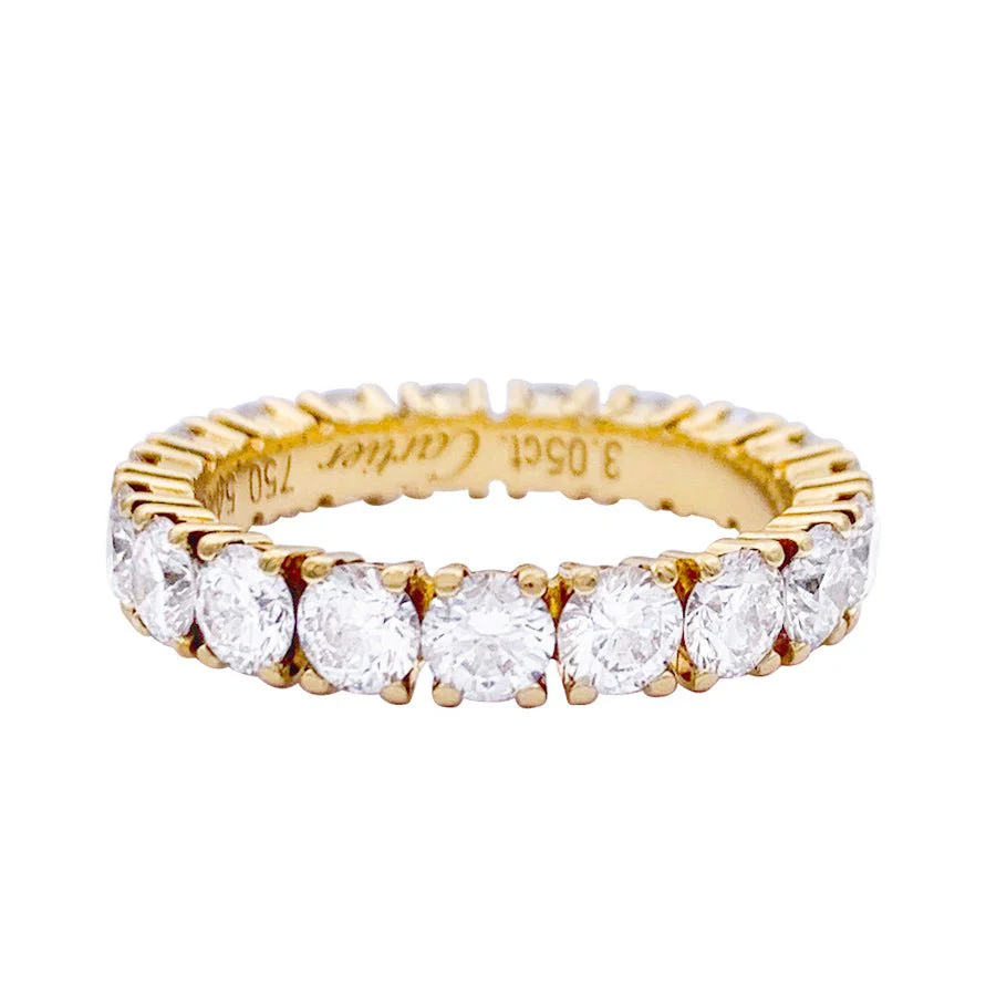 Bague Alliance Américaine CARTIER "Destinée" en or jaune et diamants - Image 3