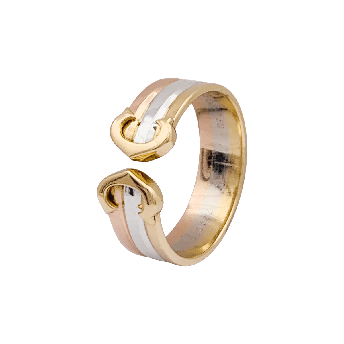 Bague CARTIER "Double C" en or jaune, or blanc et or rose - Image 3