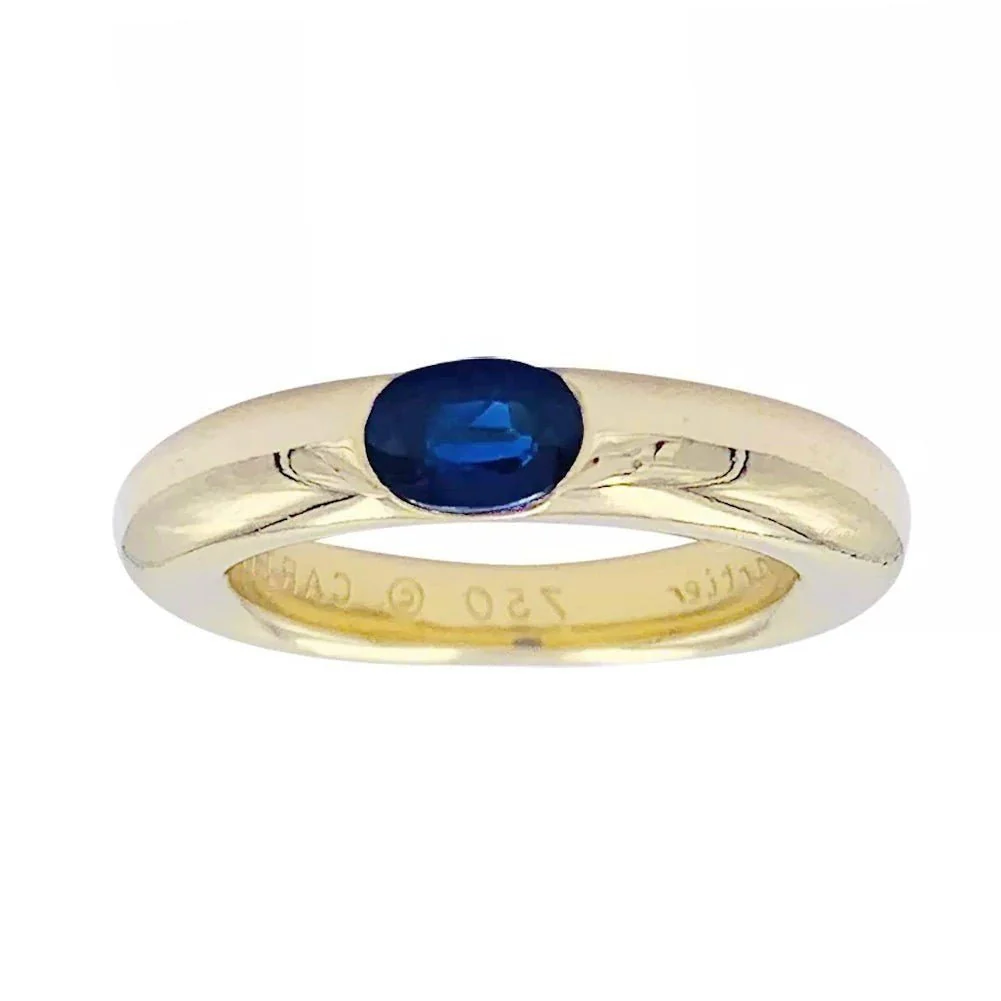 Bague Cartier, "Ellipse", or jaune, saphir