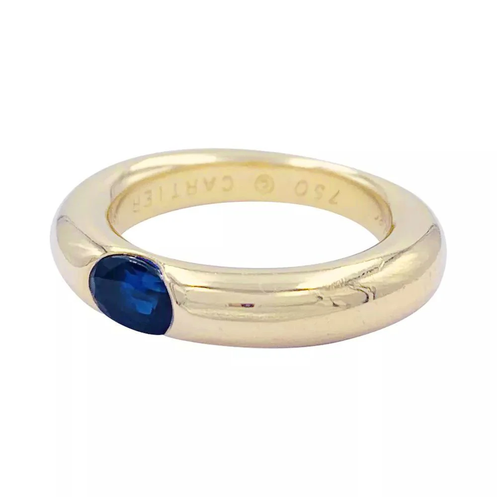 Bague Cartier, "Ellipse", or jaune, saphir - Image 6