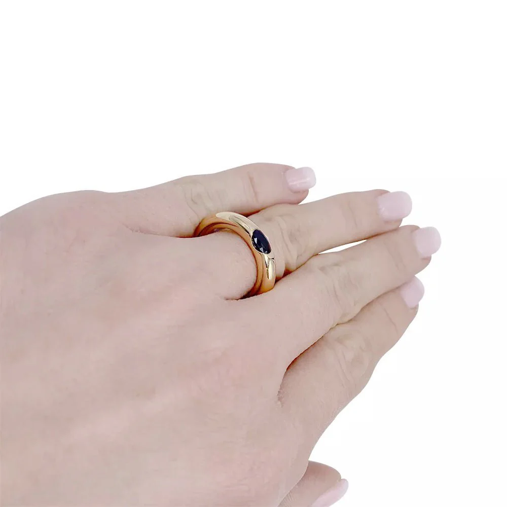 Bague Cartier, "Ellipse", or jaune, saphir - Image 7