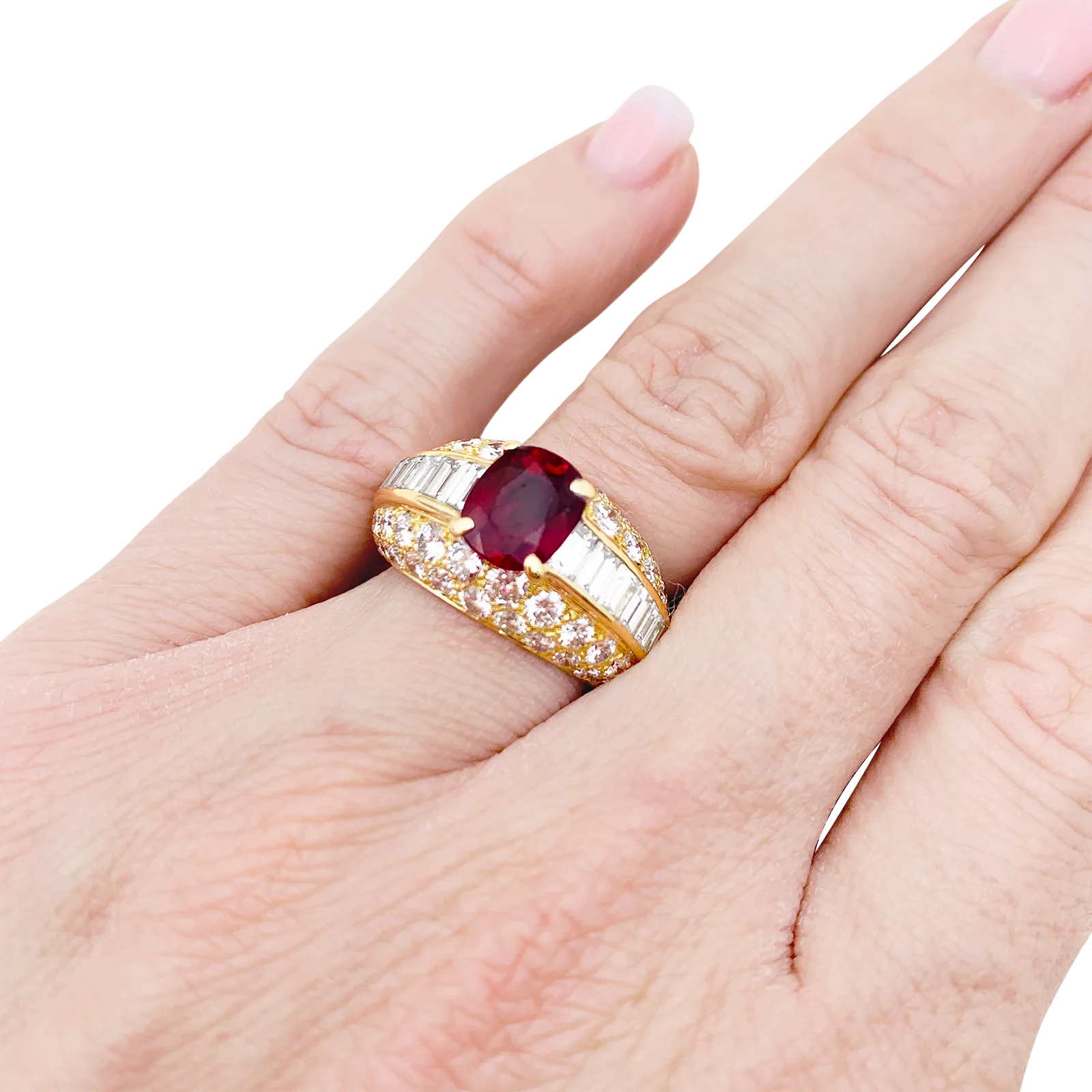 Bague Cartier "Gina" or jaune, diamants, rubis. - Image 5