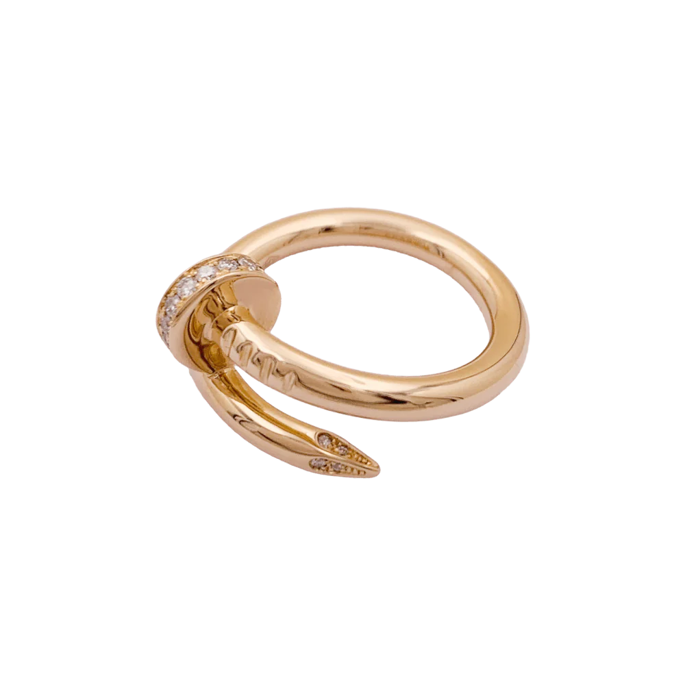 Bague Jonc CARTIER "Juste un Clou" en or rose et diamants - Image 3