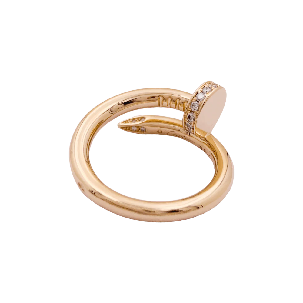 Bague Jonc CARTIER "Juste un Clou" en or rose et diamants - Image 4