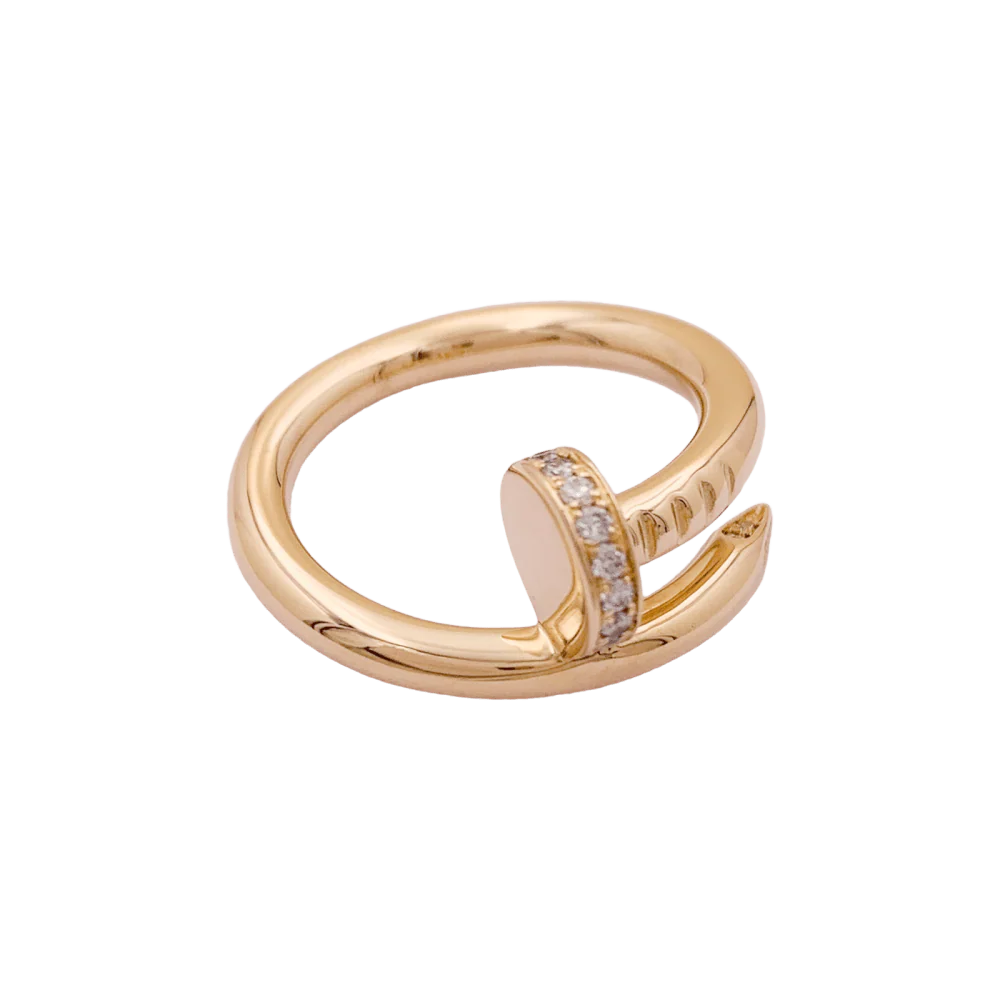Bague Jonc CARTIER "Juste un Clou" en or rose et diamants - Image 5