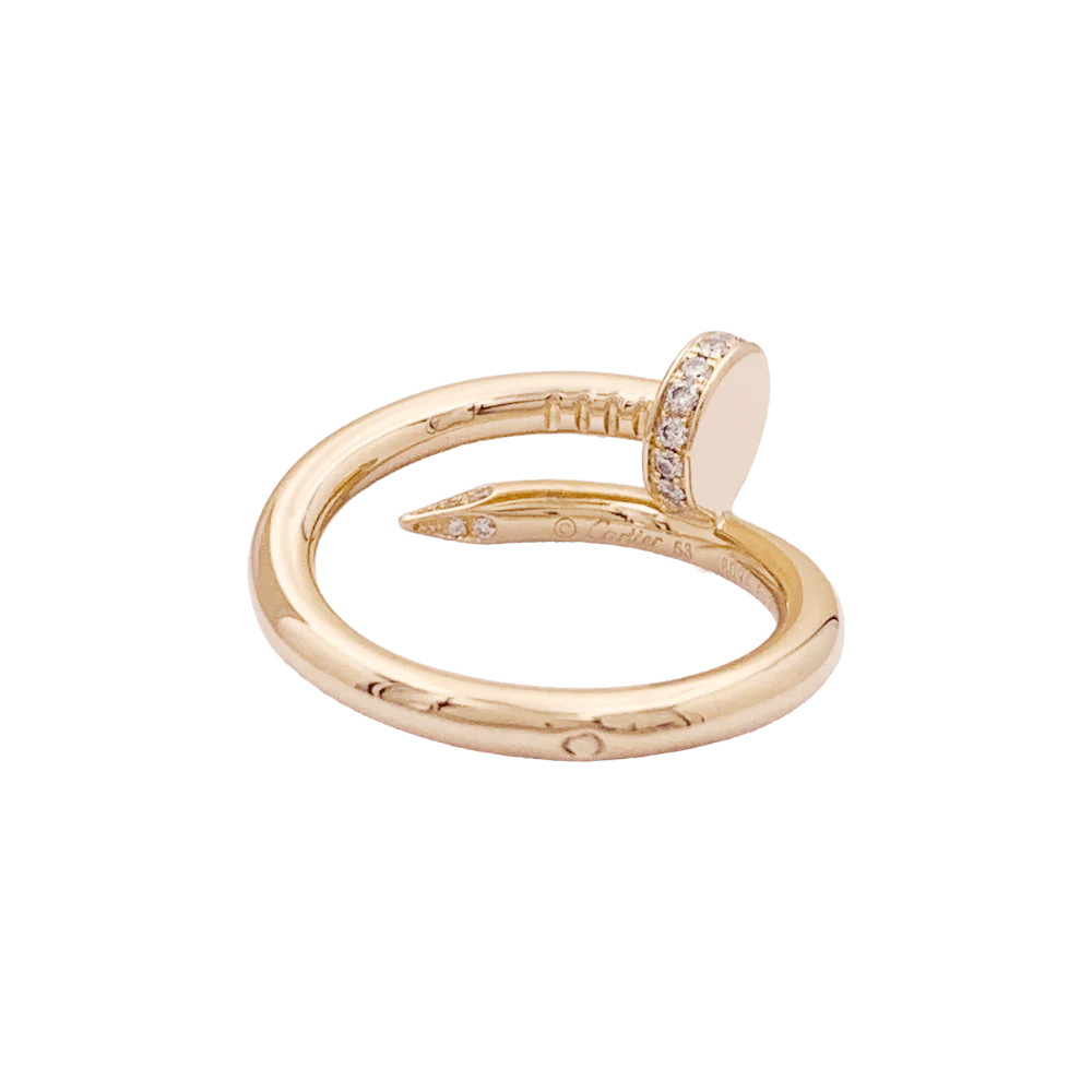 Bague Jonc CARTIER "Juste un Clou" en or rose et diamants - Image 3