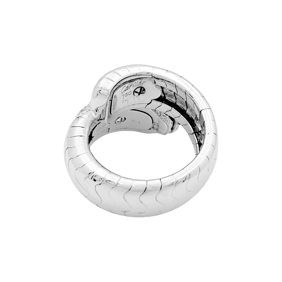 Bague CARTIER "Lakarda" en or blanc, émeraudes, laque et diamants - Image 4