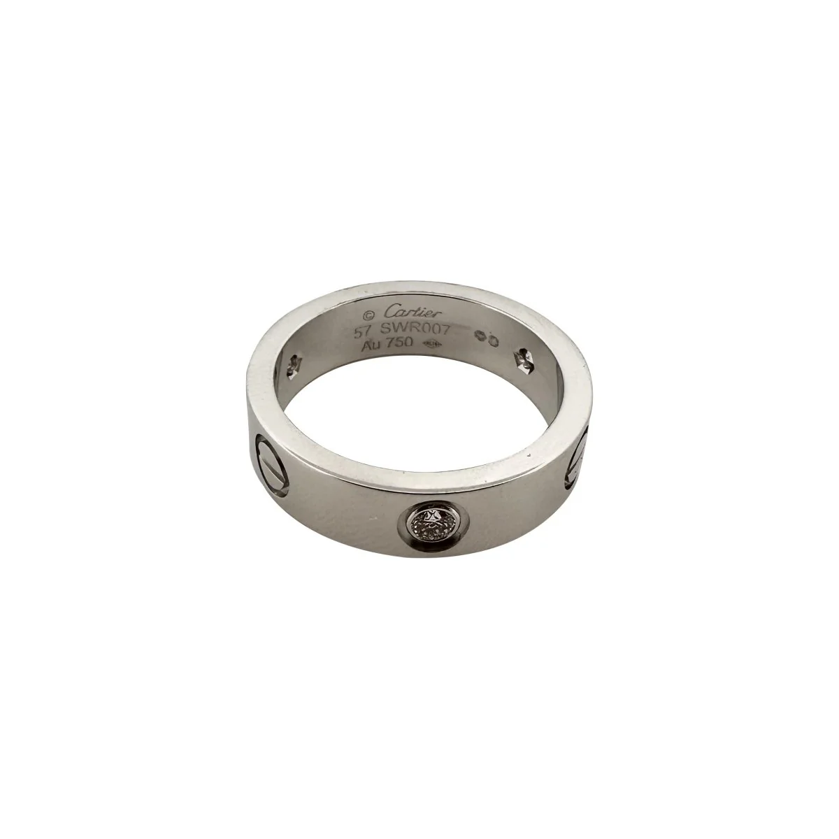 Bague CARTIER "Love" en or blanc et 3 diamants - Image 3