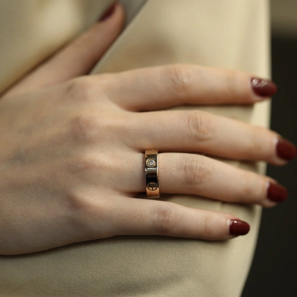 Bague CARTIER "Love" en or rose et diamants - Image 2