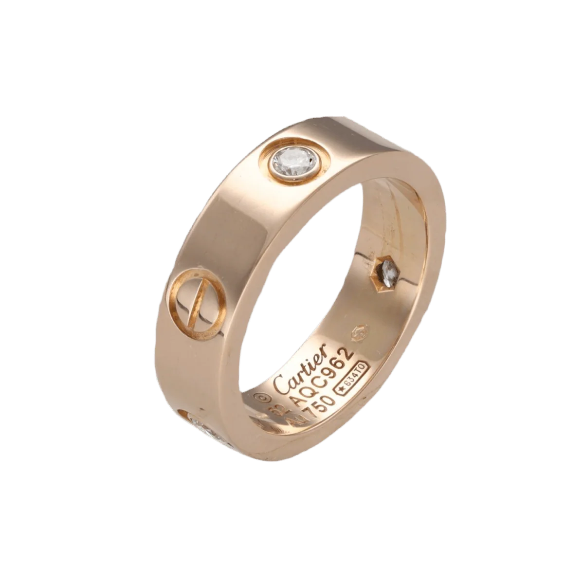 Bague CARTIER "Love" en or rose et diamants - Image 3