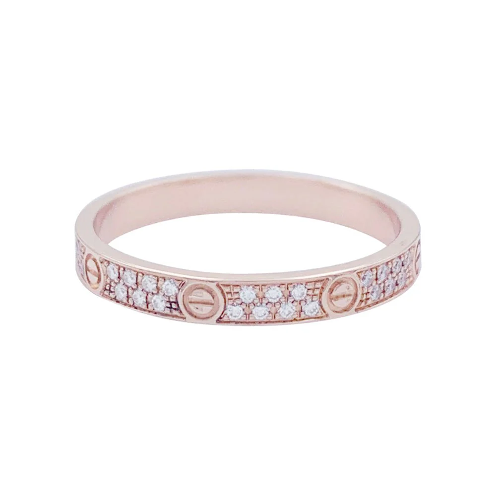 Bague Alliance CARTIER "Love" en or rose et diamants - Image 6