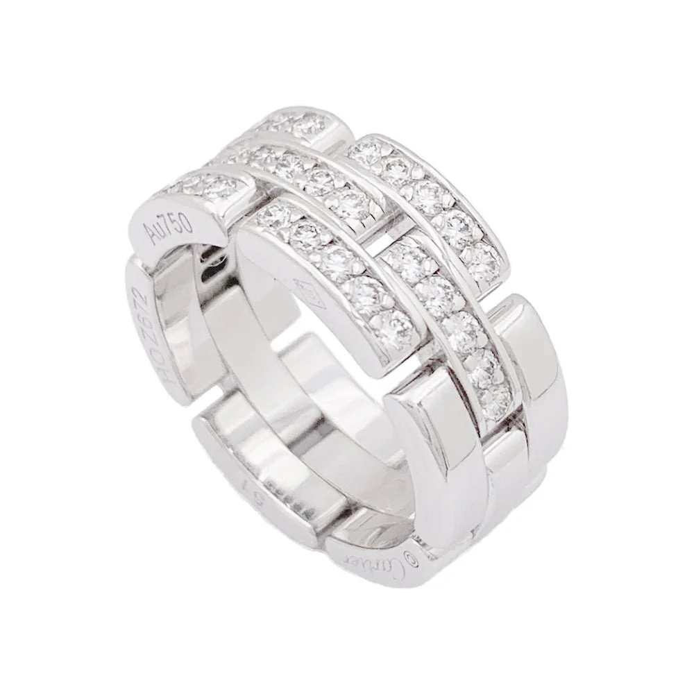 Bague CARTIER "Maillon Panthère" en or blanc et diamants - Image 5