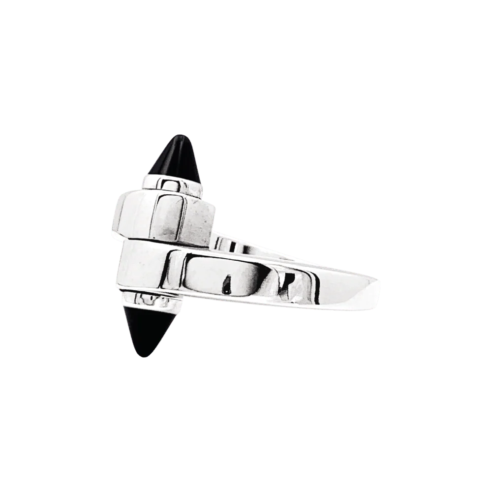 Bague CARTIER "Menottes" en or blanc et onyx - Image 3
