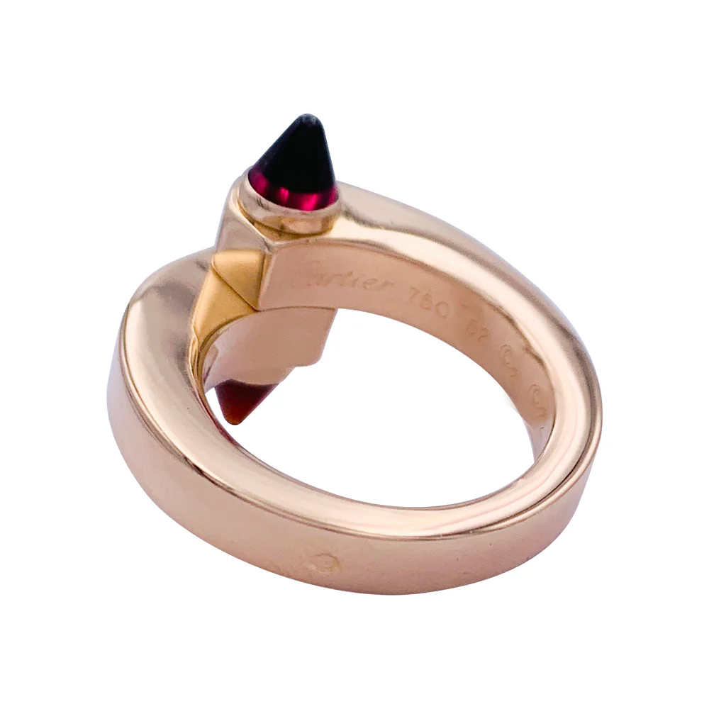 Bague CARTIER "Menottes" en or rose, grenats rhodolites - Image 2