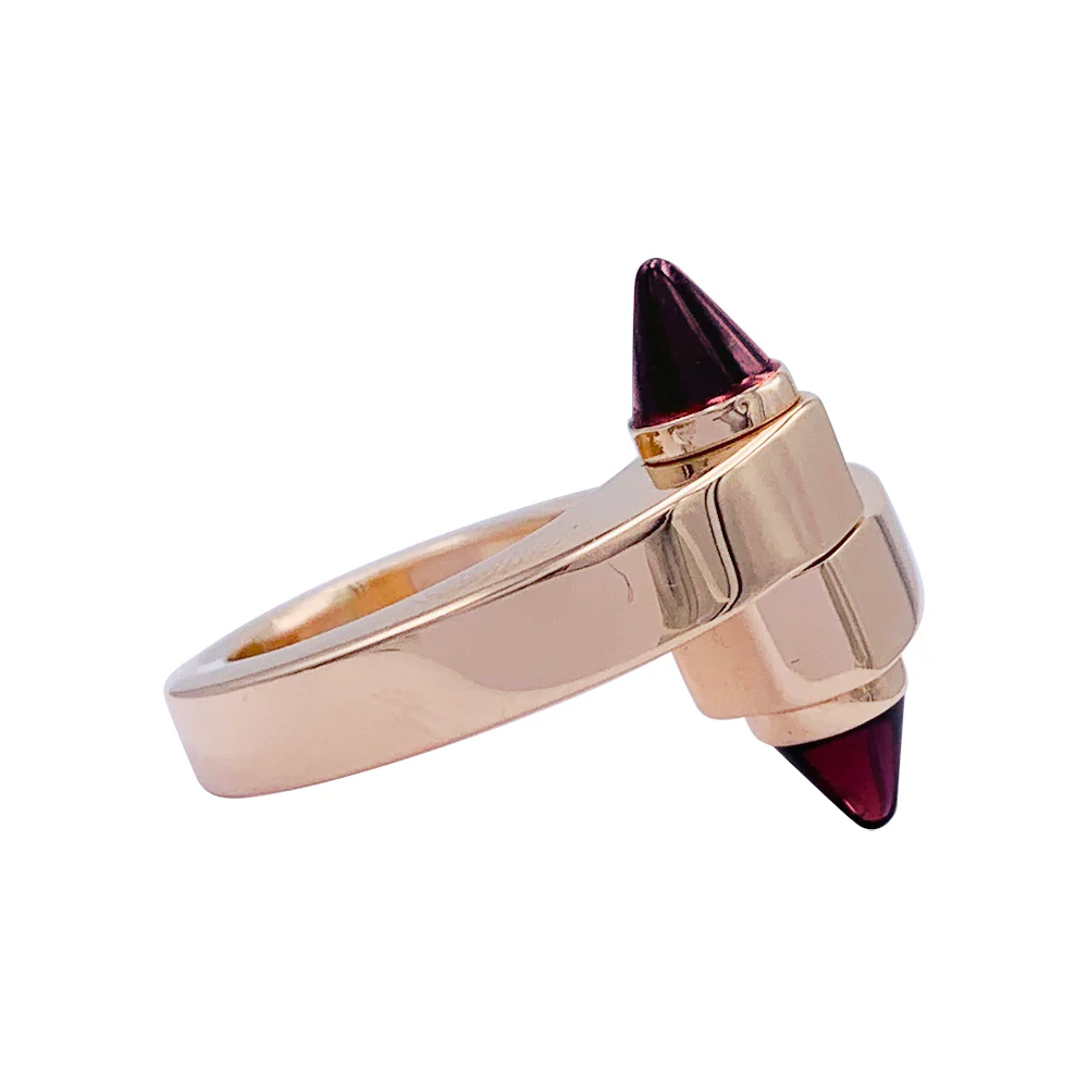 Bague CARTIER "Menottes" en or rose, grenats rhodolites - Image 3