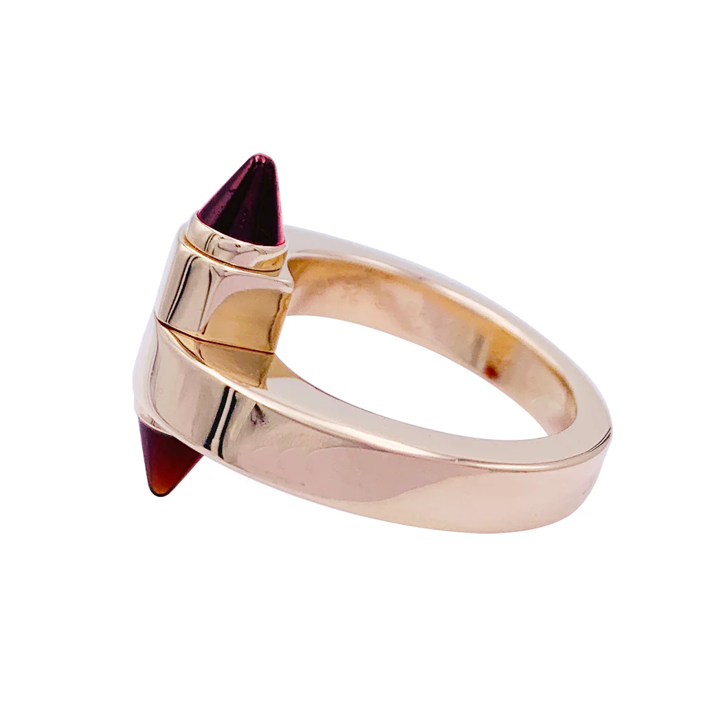 Bague CARTIER "Menottes" en or rose, grenats rhodolites - Image 4