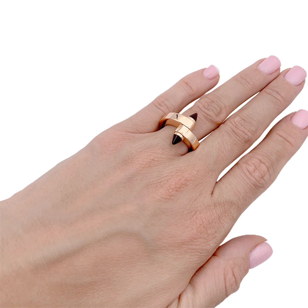 Bague CARTIER "Menottes" en or rose, grenats rhodolites - Image 5