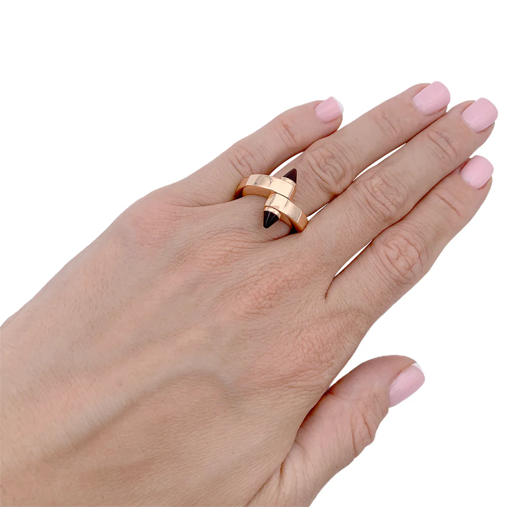 Bague CARTIER "Menottes" en or rose, grenats rhodolites - Image 6