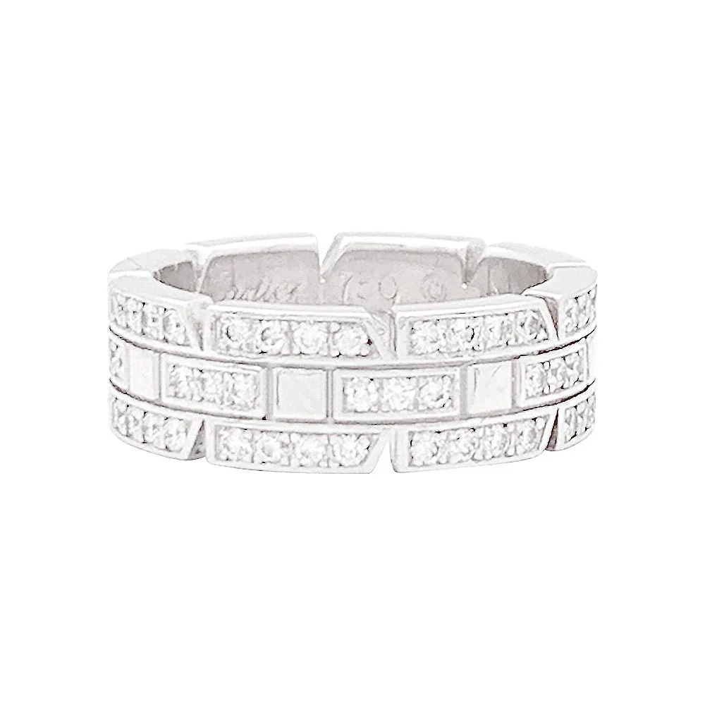 Bague CARTIER "Tank Française" en or blanc et diamant