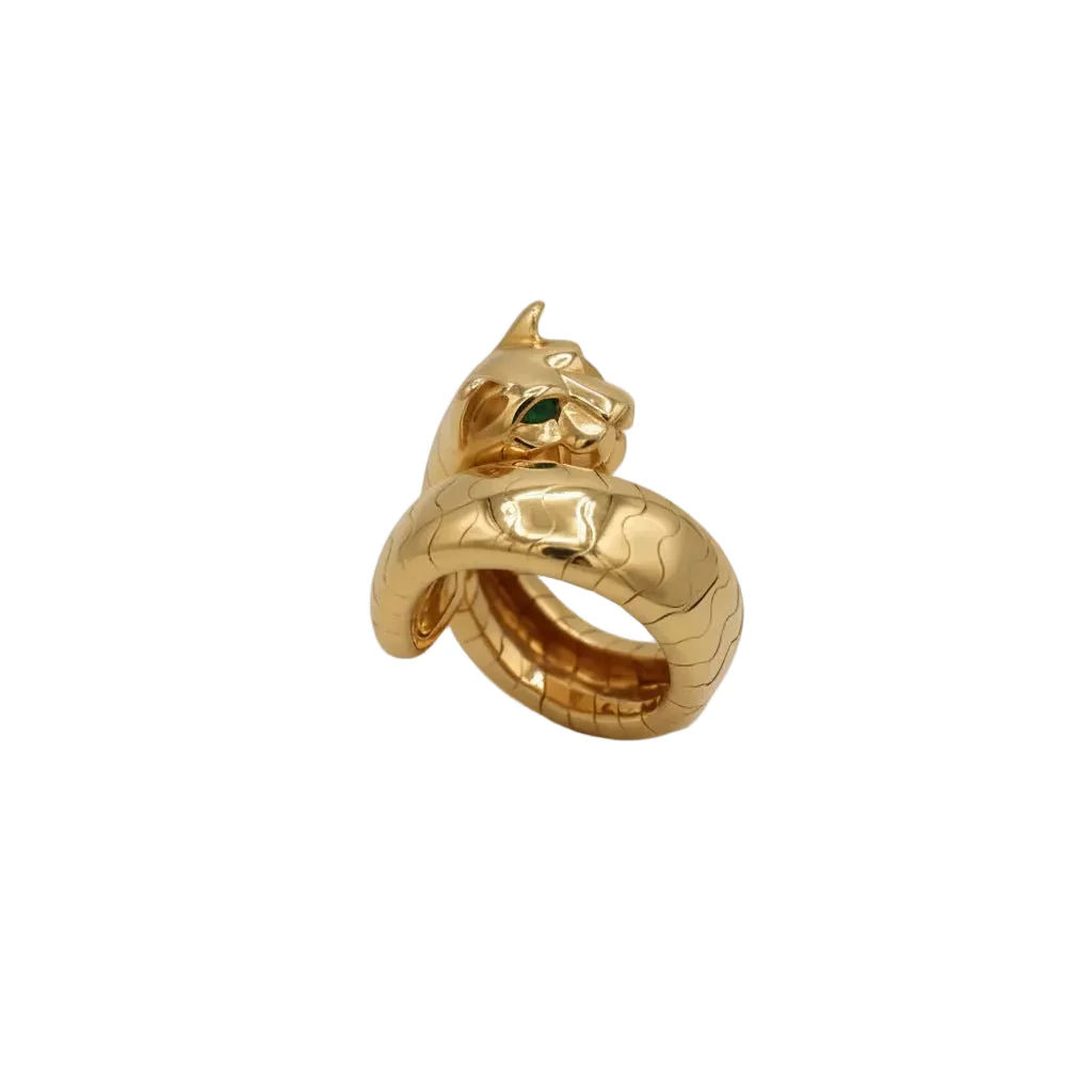 Bague CARTIER Panthère "Lakarda" en or jaune et émeraudes - Image 5