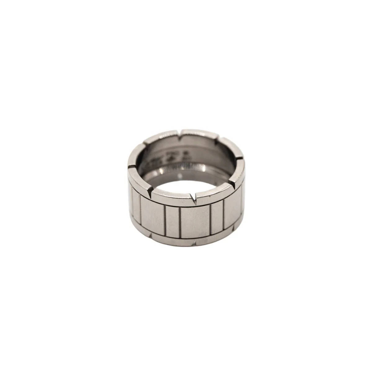 Bague Bandeau CARTIER "Tank" grand modèle en or blanc - Image 5