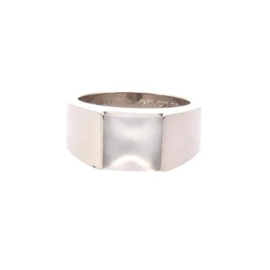 Bague Cartier Tank pierre de lune or blanc