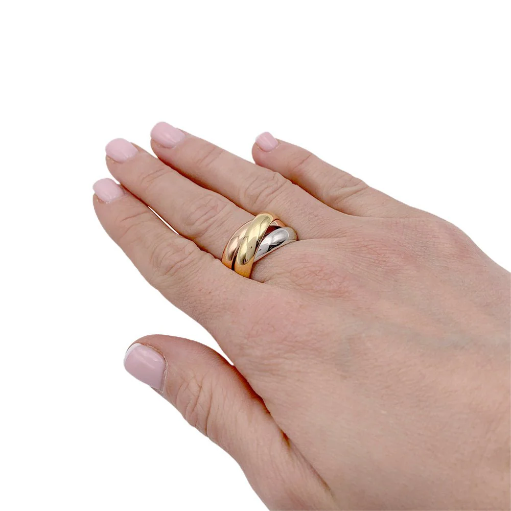 Bague Alliance CARTIER "Trinity" en trois ors - Image 5