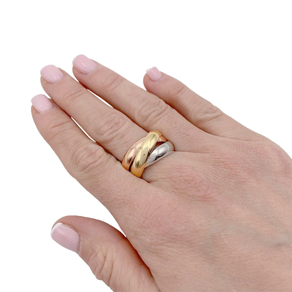 Bague Alliance CARTIER "Trinity" en trois ors - Image 6