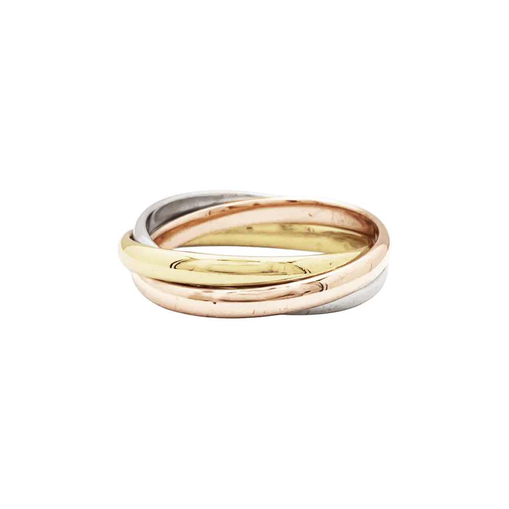 Bague Alliance CARTIER "Trinity" en or blanc, or jaune et or rose - Image 3