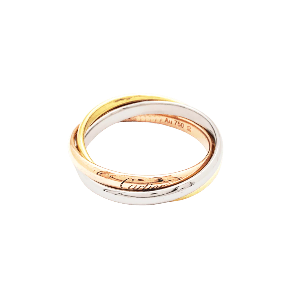 Bague Alliance CARTIER "Trinity" en or blanc, or jaune et or rose - Image 4