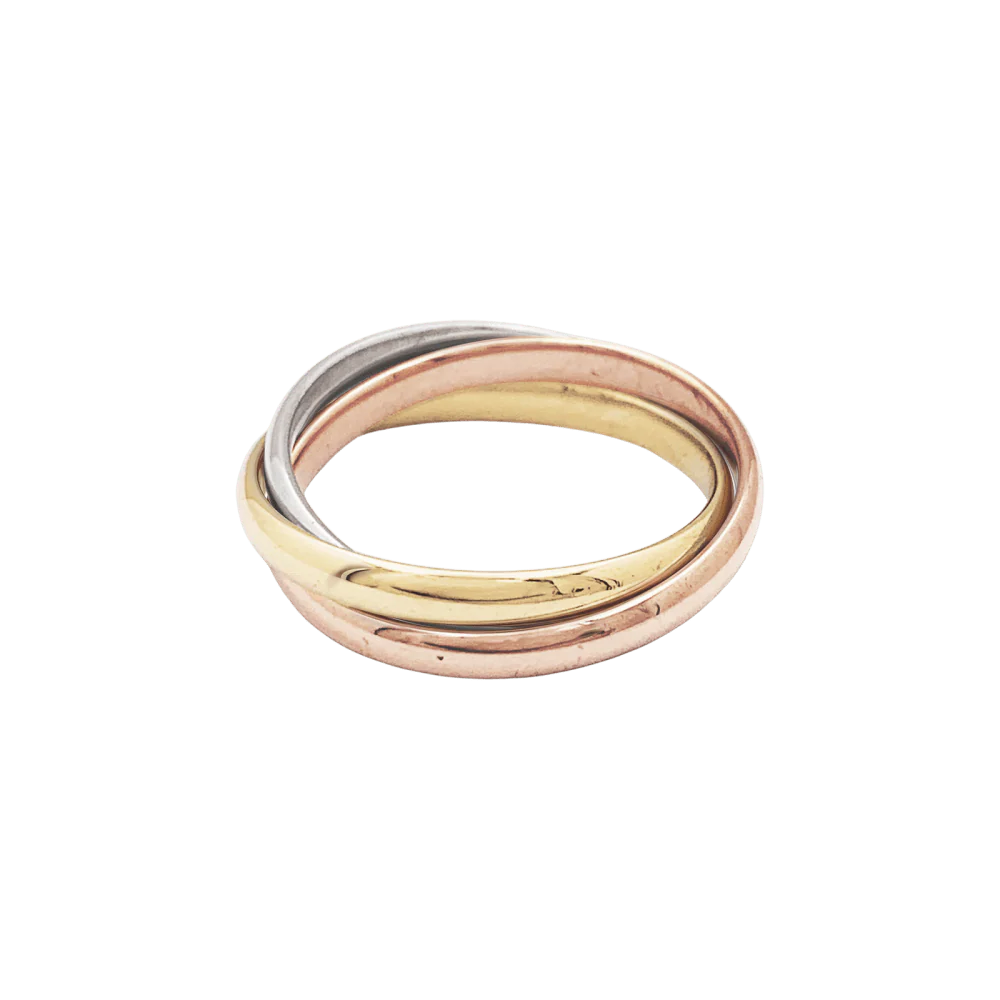 Bague Alliance CARTIER "Trinity" en or blanc, or jaune et or rose - Image 5