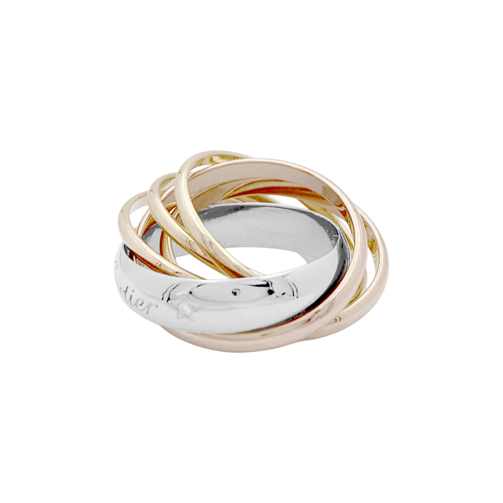 Bague Alliance CARTIER "Trinity" en or blanc, or jaune, or rose et diamant - Image 4