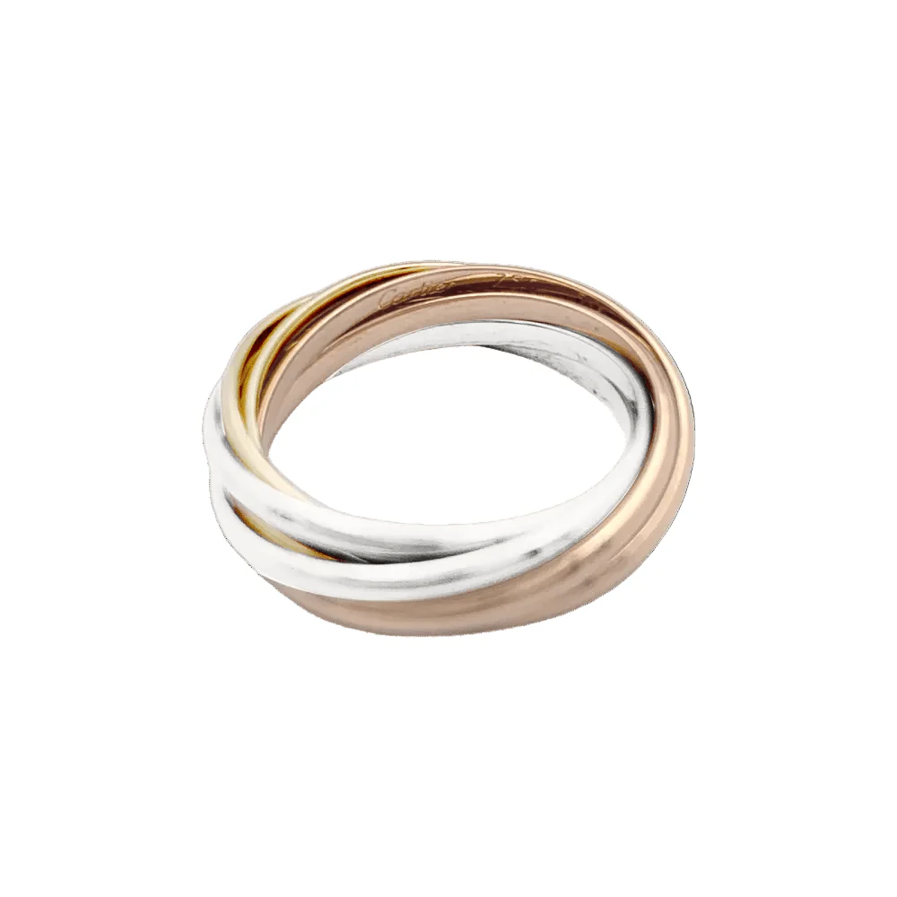 Bague Alliance CARTIER "Trinity 7 anneaux" en or blanc, or jaune et or rose - Image 4