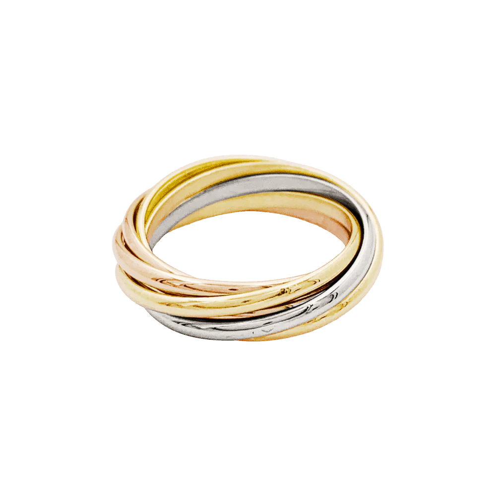 Bague Alliance CARTIER "Trinity" en or blanc, or jaune et or rose - Image 3